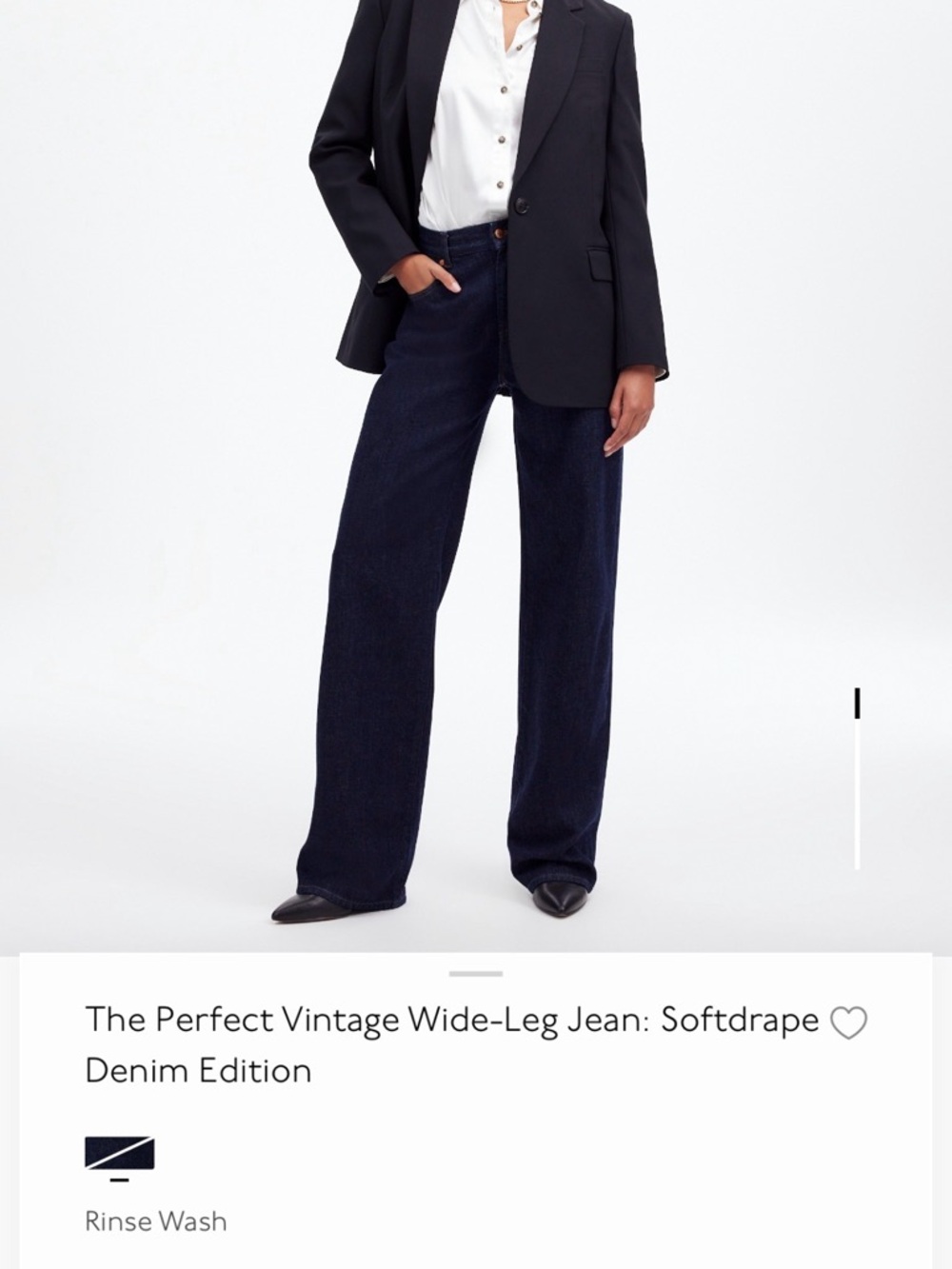 Madewell Perfect Vintage Wide-Leg Jeans in Dark Rinse Wash Soft Drape - Picture 8 of 8